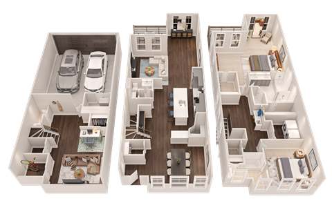Floor plan for 2 beds, 2.5 baths, 2776 sqft